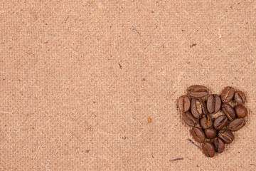 coffee beans on textured old paper