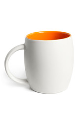 White cup with orange inside