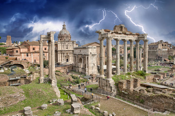 Fototapeta premium Beautiful view of Imperial Forum in Rome