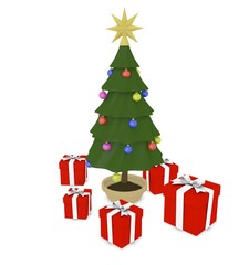 Sapin avec des cadeaux