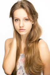 Fototapeta premium Teen with beautiful long hair