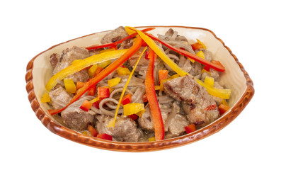Asian style noodle with pork , spicy and yummy delicious
