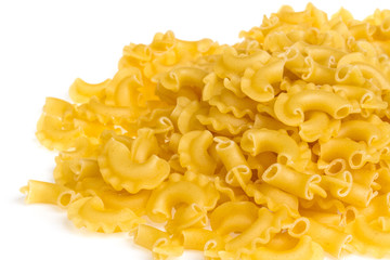 italian pasta (macaroni) isolated on white background