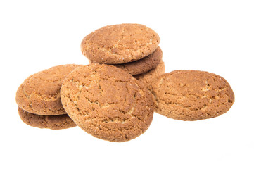Heap of delicious  cookies isolated on white background