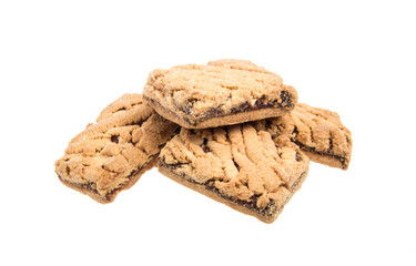 Heap of delicious  cookies isolated on white background