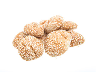 Heap of delicious  cookies isolated on white background