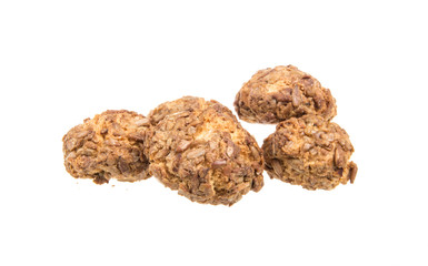Heap of delicious  cookies isolated on white background
