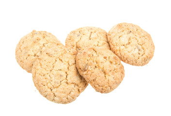 Heap of delicious  cookies isolated on white background