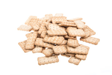 Heap of delicious  cookies isolated on white background