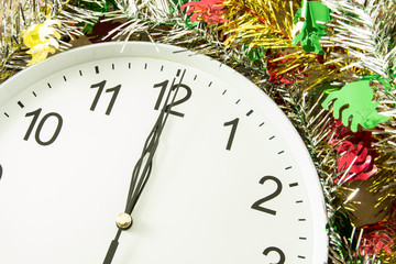 twelve o'clock with christmas decoration