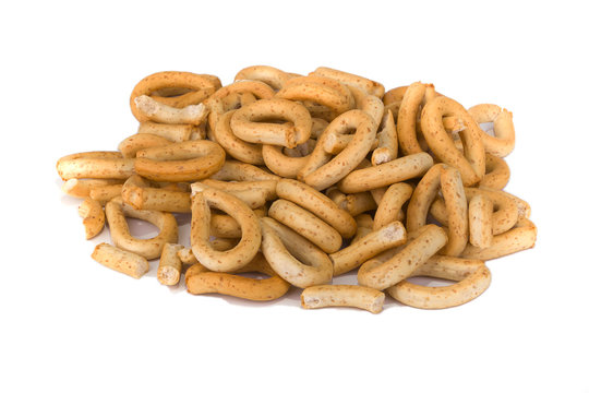palitos de pan sobre fondo blanco