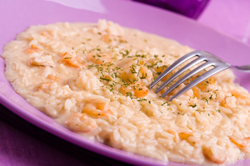 Shrimp risotto.