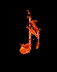 Burning musical note.