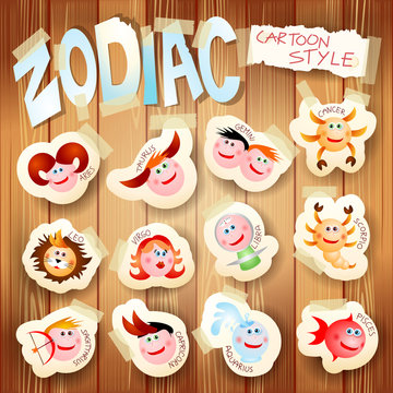 Zodiac in cartoon style
