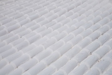 white roof with tiles