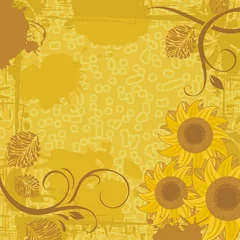 Keuken spatwand met foto Sunflower Background © yurumi