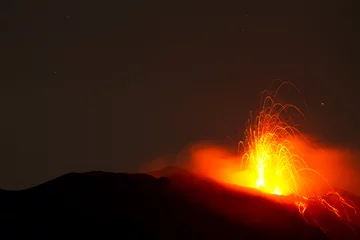 Tableaux sur verre Volcan éruption volcanique spectaculaire