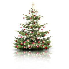 Weihnachtsbaum mit Roten Kugeln