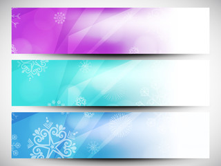 Happy holidays website headers or banners. EPS 10.