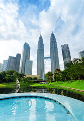 Fototapeta na wymiar Downtown Kuala Lumpur, w dzielnicy KLCC