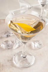 Yellow clear lemon drink