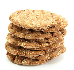 tasty crispbread isolated on white
