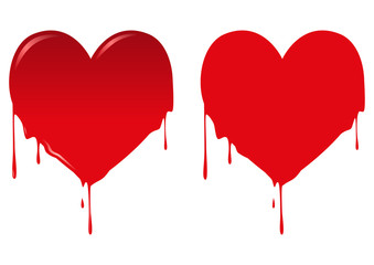 Vector illustration of bleeding heart - obrazy, fototapety, plakaty