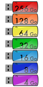Capacit&eacute;s Clefs USB