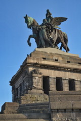Koblenz Deutsches Eck mit Reiterstandbild Kaiser Wilhelm I