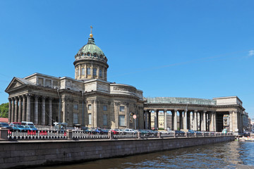Fototapeta na wymiar The landscape with a view of the Kazan Cathedral, St. Petersburg