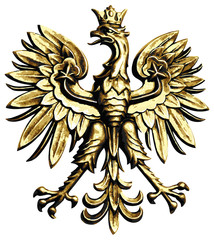 Poland eagle on white background - 47189328