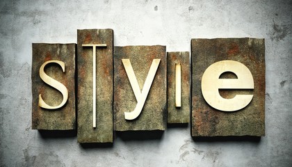 Style concept with vintage letterpress