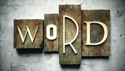 Word concept with vintage letterpress