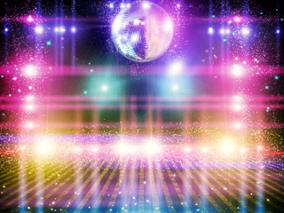 Fotobehang Abstracte disco ball_Background met verlichting. © Laure F