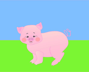 vector little piglet