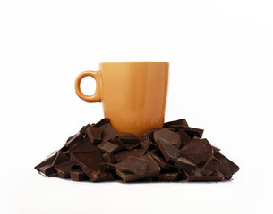 Tasa de chocolate caliente,concepto de chocolate.