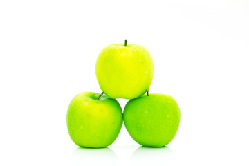 Green apples isolated on white