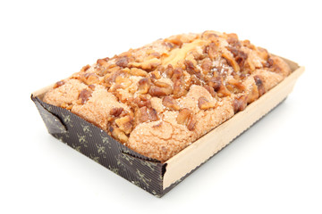 walnuts cake isolated on white background