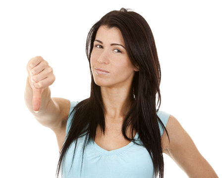 Woman Giving Thumb Down