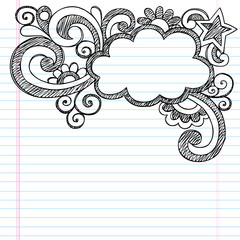 Cloud Frame Border Sketchy Back to School Doodles