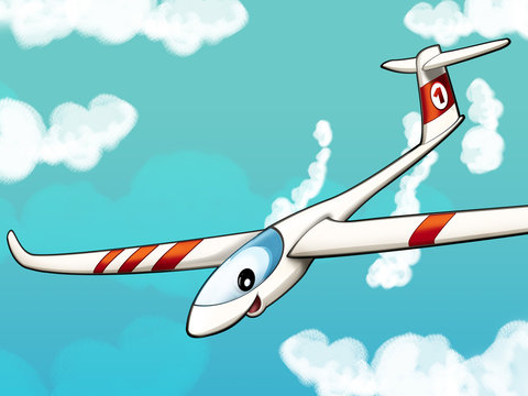 Happy cartoon glider - illustration