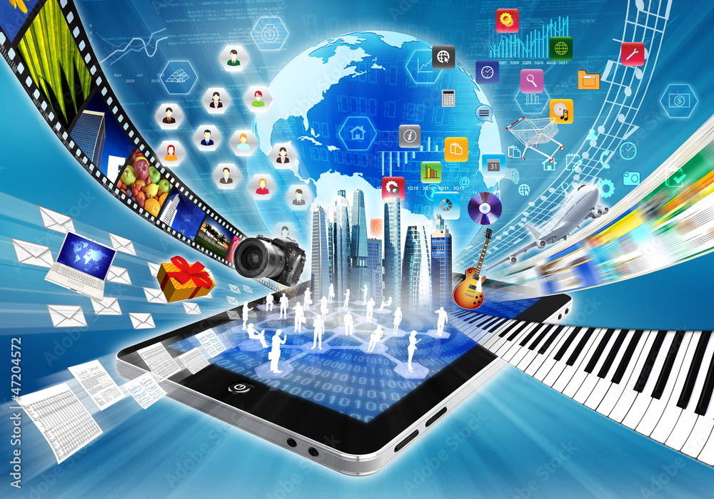 Canvas Prints multimedia and internet sharing concept
