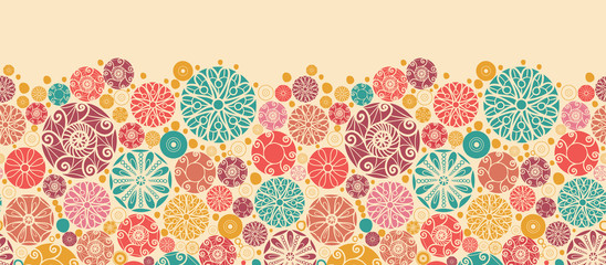 Obraz premium Vector abstract decorative circles horizontal seamless pattern