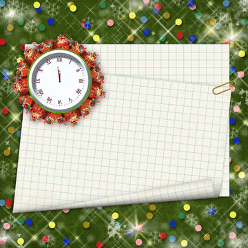 Christmas Gifts To The Clock On The Abstract Background With Con