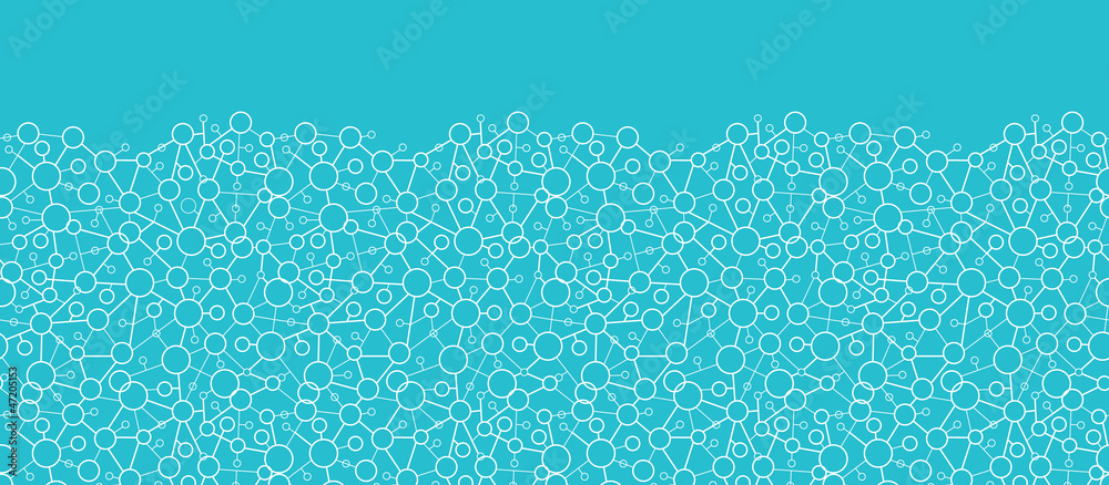 Wall mural vector molecular structure horizontal seamless pattern border