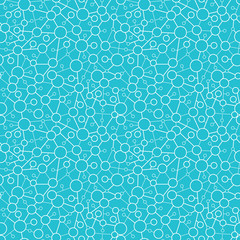 Obraz premium Vector Molecular Structure Seamless Pattern background with many