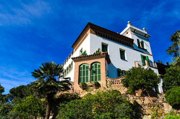 Fototapeta na wymiar Casa Trias in the Park Guell in Barcelona, Spain