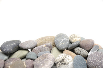 colorful pebbles on pile studio isolated