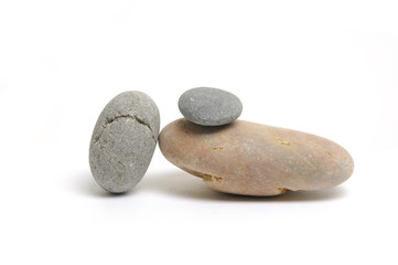Pile of pebbles isolated on a white