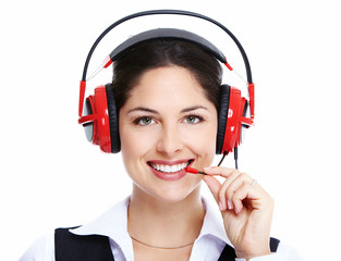 Beautiful  business woman with headset.